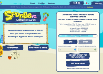 Top Meme Coin Sponge Staking and Bridging Hits $10m, Ethereum and Polygon SPONGE V2 Rewards at 190% and 968%