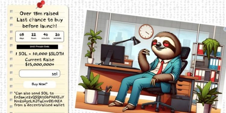 Solana Stoner Meme Project Slothana Raises $15 Million in ICO, Last Six Days To Buy