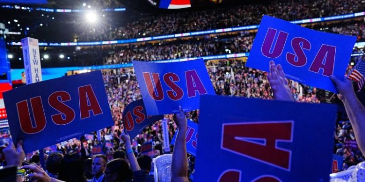 At convention, Democrats claim patriotism, American flag as their own