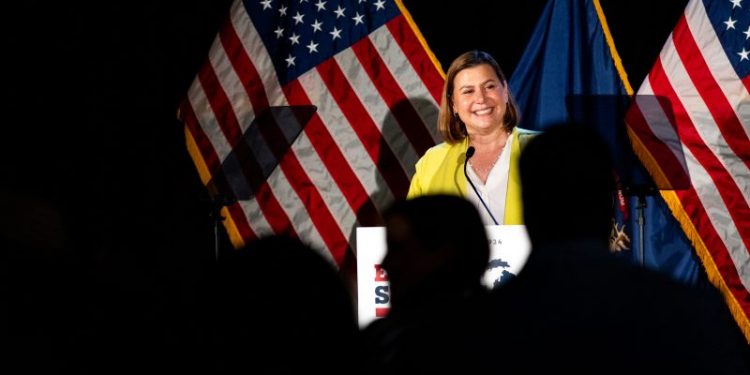 Slotkin gets a boost from Harris at top of ticket