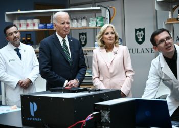 Biden, in rare appearance since stepping aside, touts moonshot program