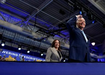 Biden-Harris health-care event quickly takes the tone of a rally