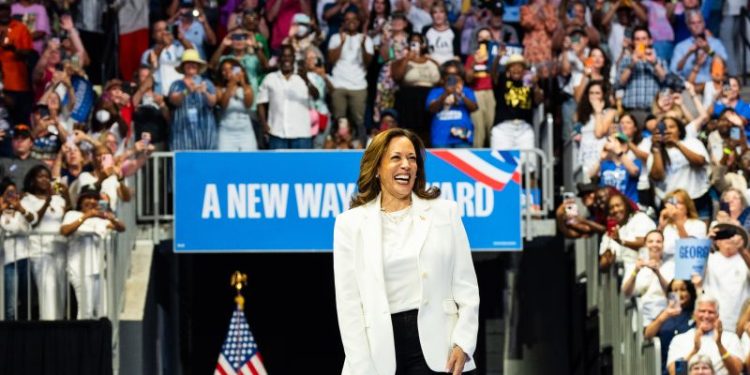 Kamala Harris posts huge cash advantage over Donald Trump