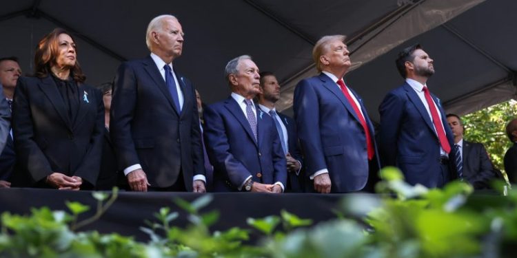 Harris, Trump set politics aside at ceremony to commemorate 9/11 attacks