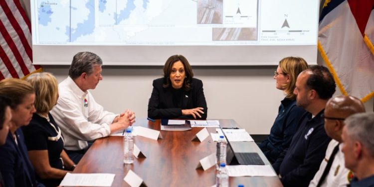 Harris visits North Carolina, in second trip to areas ravaged by Helene