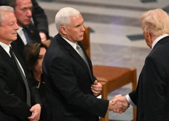 Trump, Pence shake hands at Carter funeral in first public meeting since leaving office